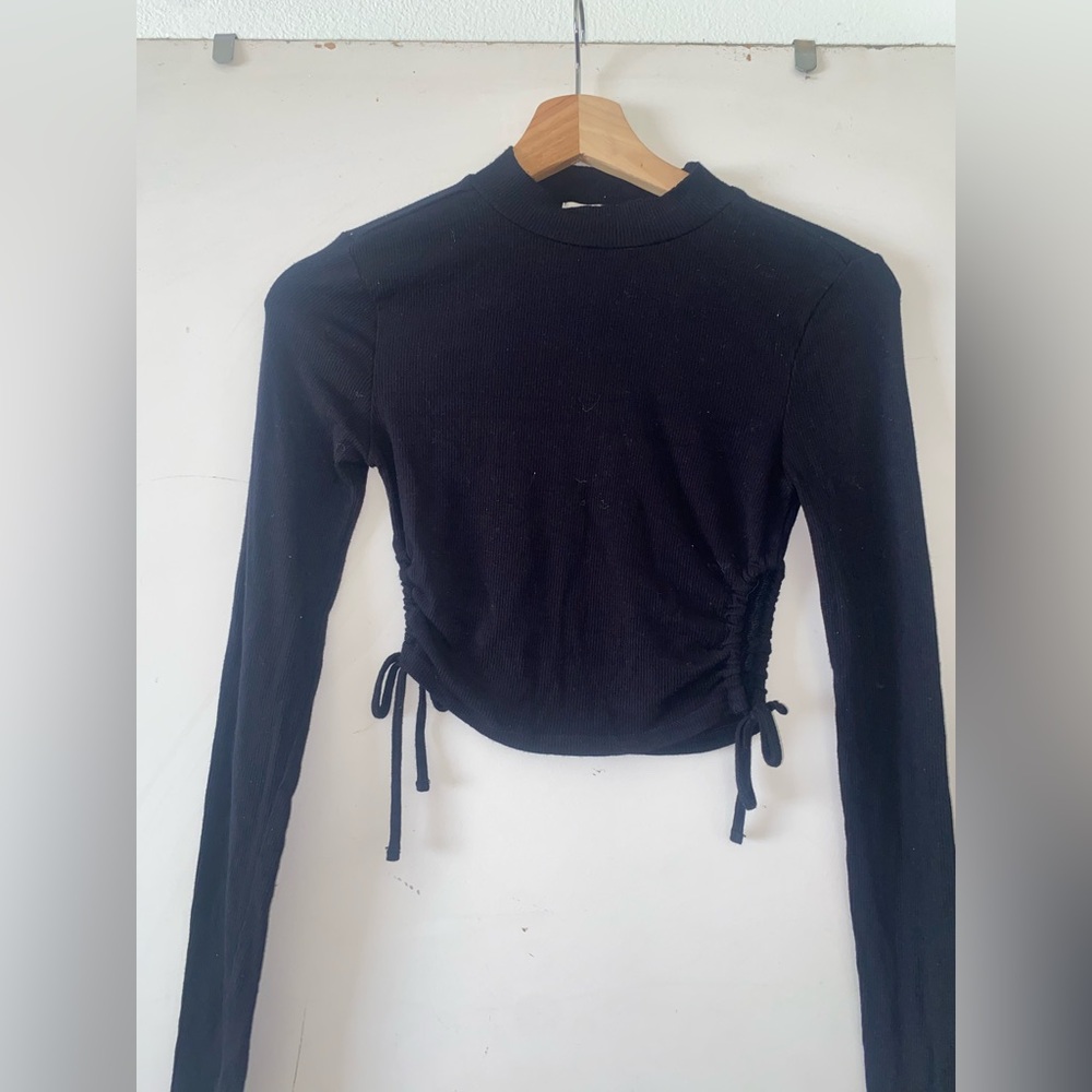 Madden Girl Black Long Sleeve Top with side ties